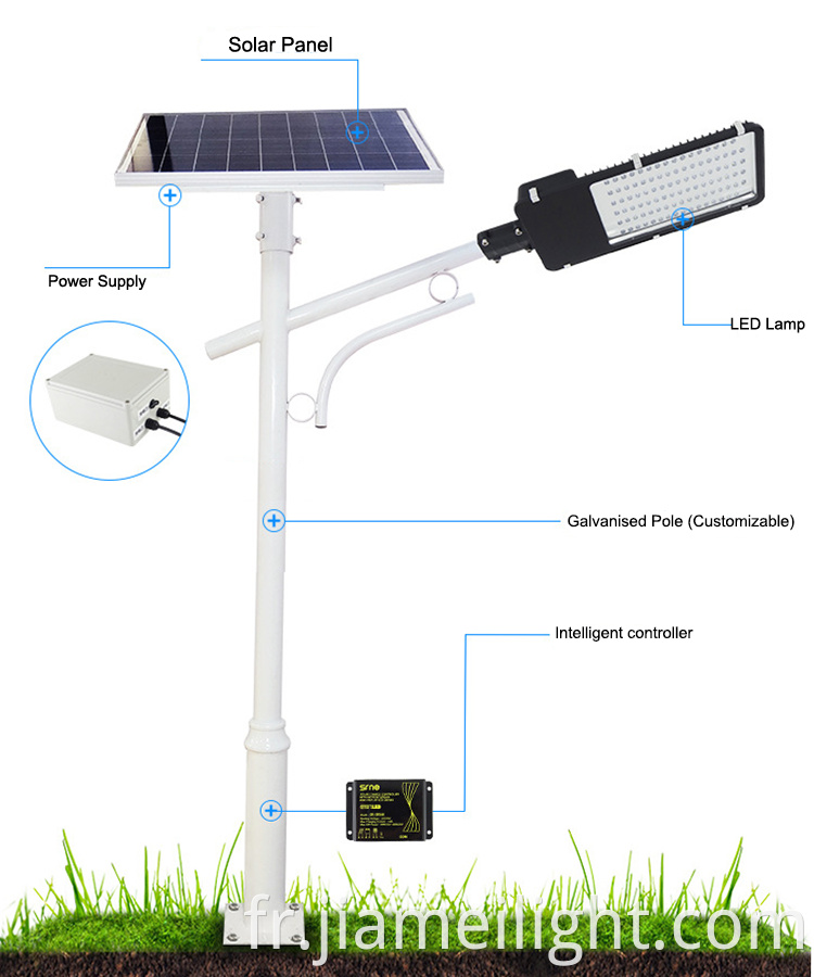 Lumière de rue solaire PV extérieur haute vive dans les réverbères LED avec circuit 12/24 V